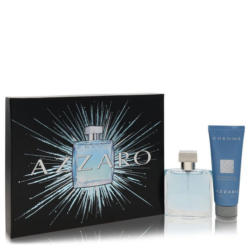 Chrome by Azzaro Men Gift Set -- 1.7 oz Eau De Toilette Spray + 2.5 oz All Over Shampoo
