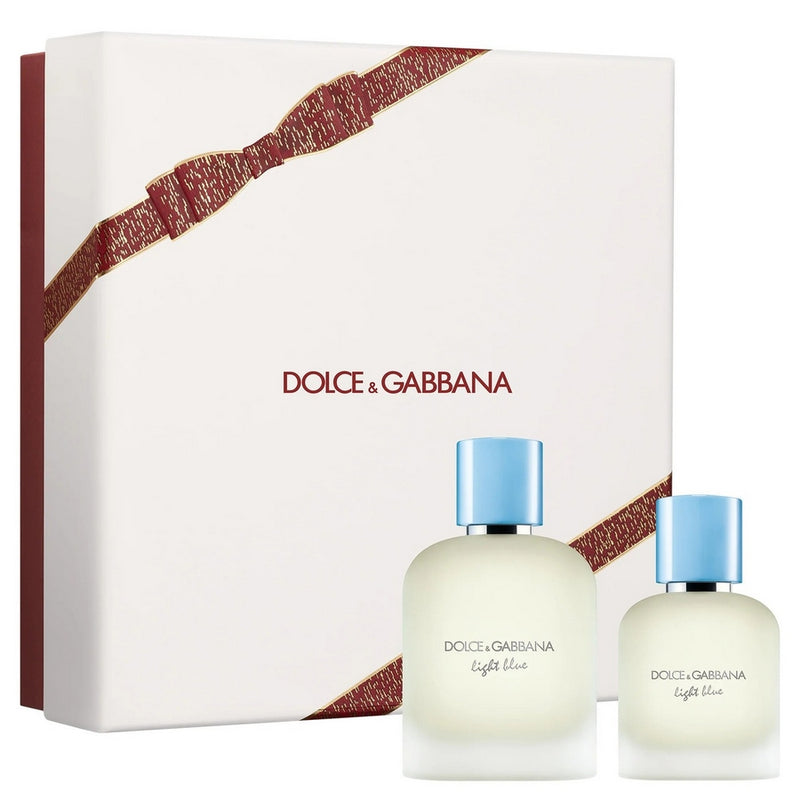 Light Blue by Dolce and Gabbana for Men - 2 Pc Gift Set 3.3oz EDT Spray, 1.7oz EDT Spray
