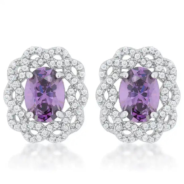 Anting Tusuk Oval Amethyst ShineHigh