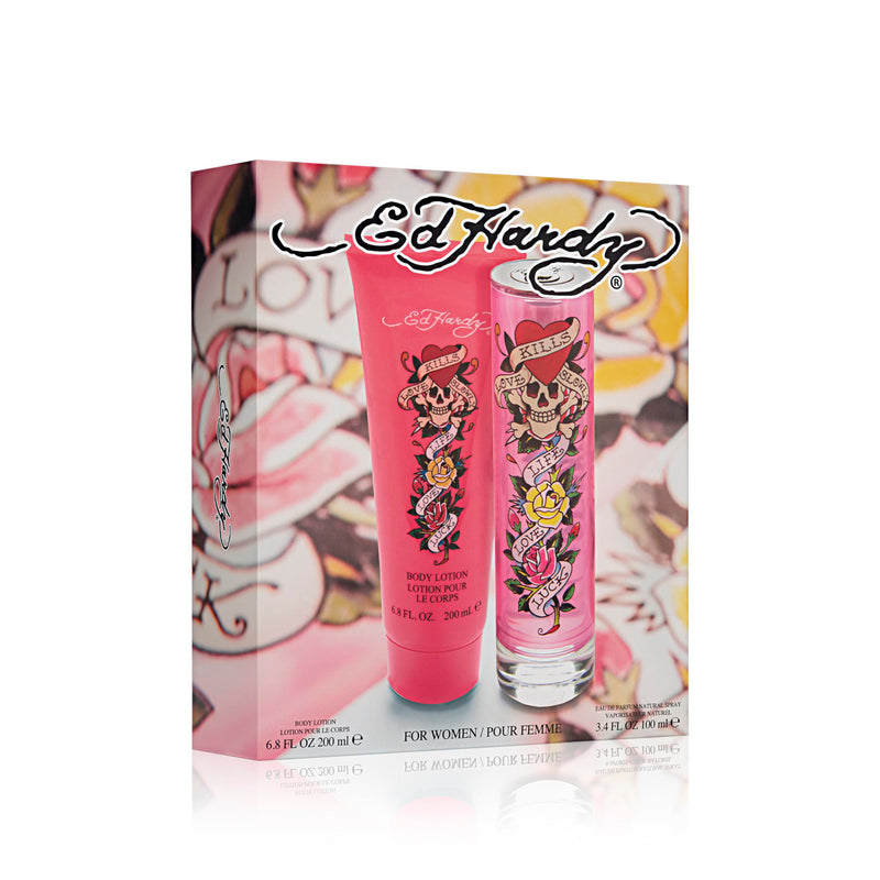 Ed Hardy 2: + Body Lotion Women's Eau De Parfum Gift Set