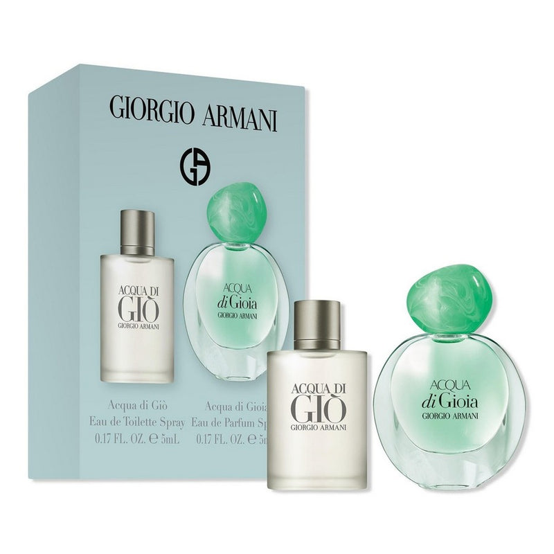Armani 2 Pcs Set: Acqua Di Gio Men 5 Ml Eau De Toilette Mini + Acqua Di Gioia 5 Ml Eau De Parfum Mini