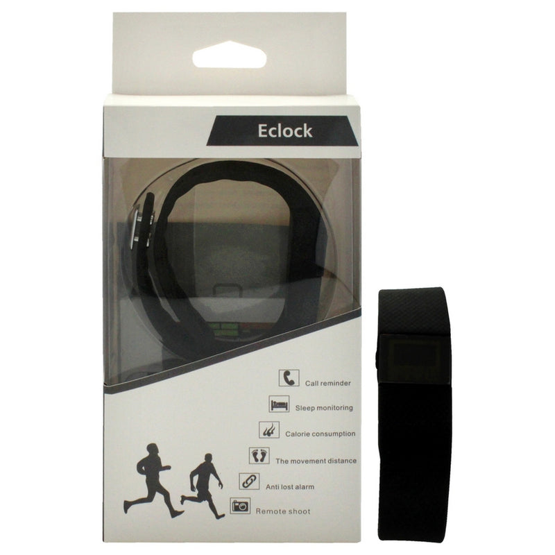 EK-H6 Health Sports Silicone Bracelet - Black by Eclock for Unisex - 1 Pc Bracelet
