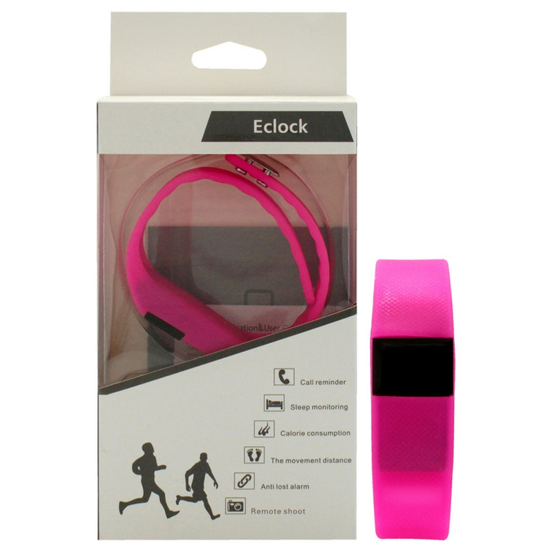 EK-H6 Health Sports Silicone Bracelet - Pink by Eclock for Unisex - 1 Pc Bracelet