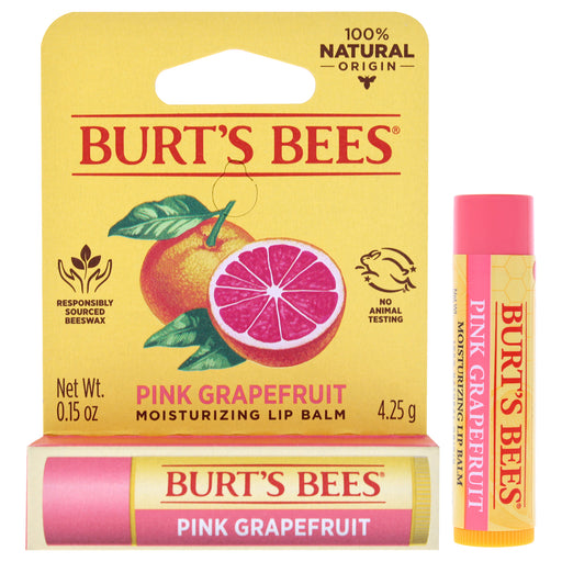 Burts Bees Pink Grapefruit Moisturizing Lip Balm Blister