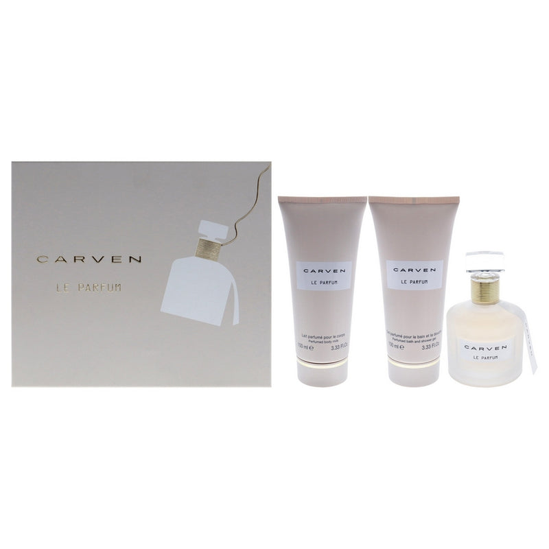 Le Parfum by Carven for Women - 3 Pc Gift Set 3.33oz EDP Spray, 3.33oz Perfumed Body Milk, 3.33oz Shower Gel
