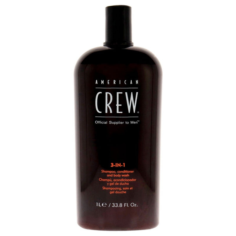 3-In-1 Shampoo, Conditioner and Body Wash by American Crew for Men - 33.8 oz Shampoo, Conditioner and Body Wash