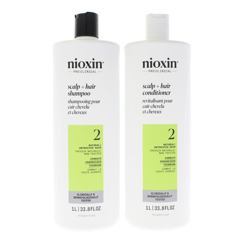 System 2 Duo by Nioxin for Unisex - 2 x 33.8 oz Shampoo, Conditioner