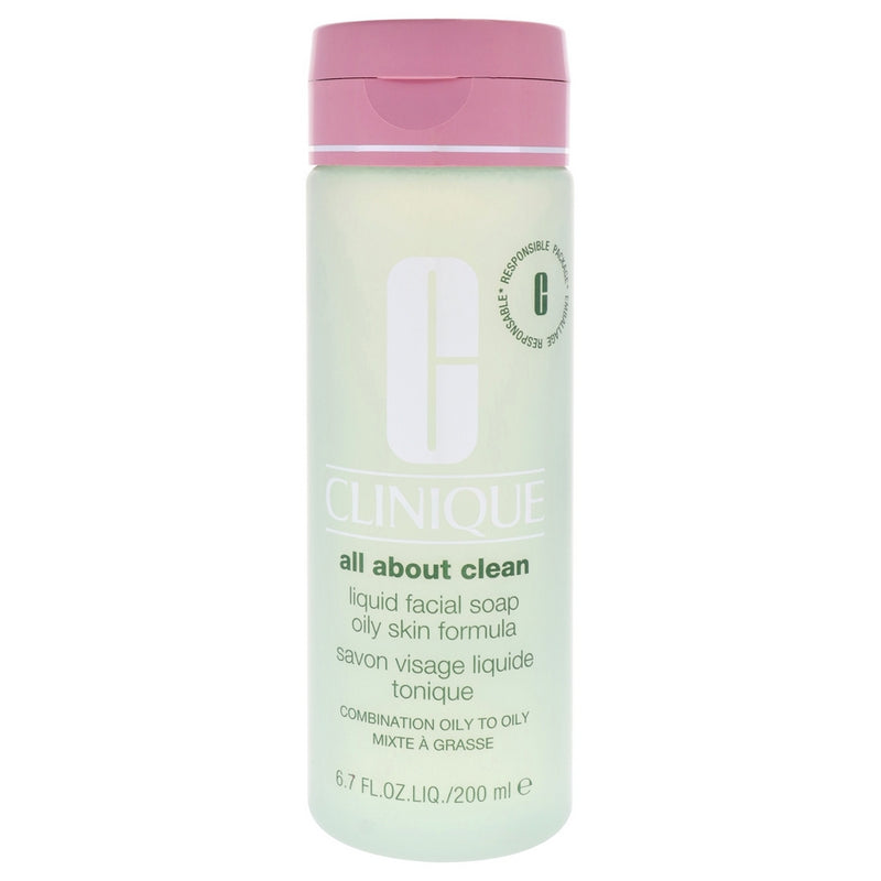 All About Clean Liquid Facial Soap Oily Skin Formula by Clinique for Unisex - 6.7 oz Soap