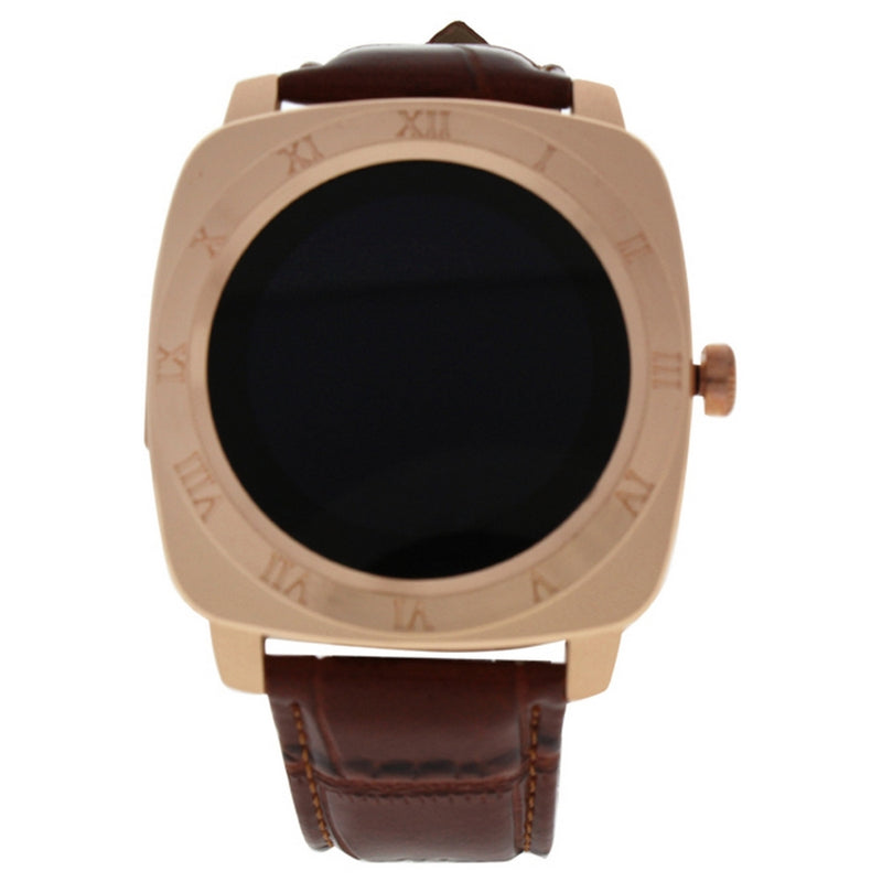 EK-F2 Montre Connectee Leather Strap Smart Watch - Rose Gold-Brown by Eclock for Unisex - 1 Pc Watch