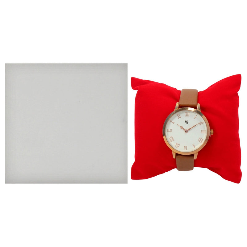 CRB003 La Basic - Rose Gold-Brown Leather Strap Watch by Charlotte Raffaelli for Women - 1 Pc Watch