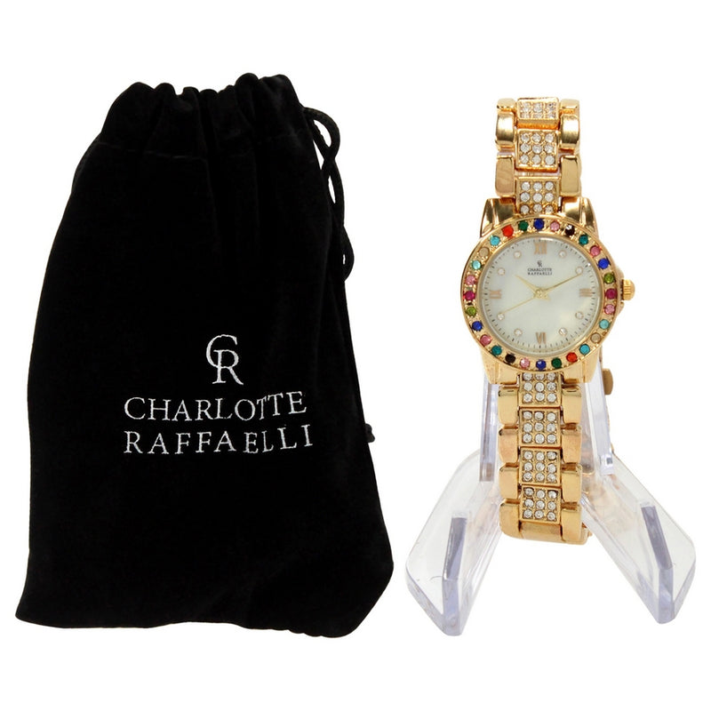 CRM001 Gold-Multicolor Stainless Steel Bracelet Watch by Charlotte Raffaelli for Women - 1 Pc Watch