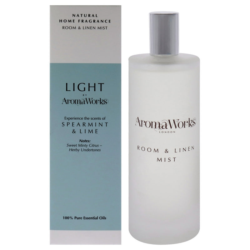 Light Room and Linen Mist - Spearmint and Lime by Aromaworks for Unisex - 3.38 oz Room Spray