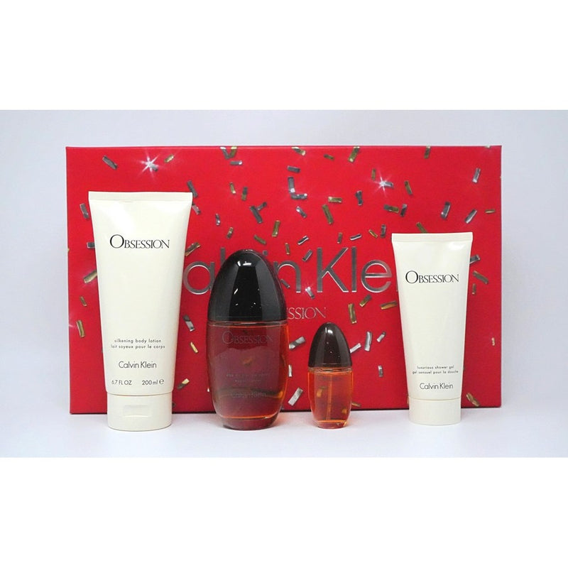 Obsession(W)(H/B)(Li Free)4Pc Set(3.4Oz Edp Sp,6.7Oz Body Lotion,3.4Oz Shower Gel,15Ml Edp Sp)