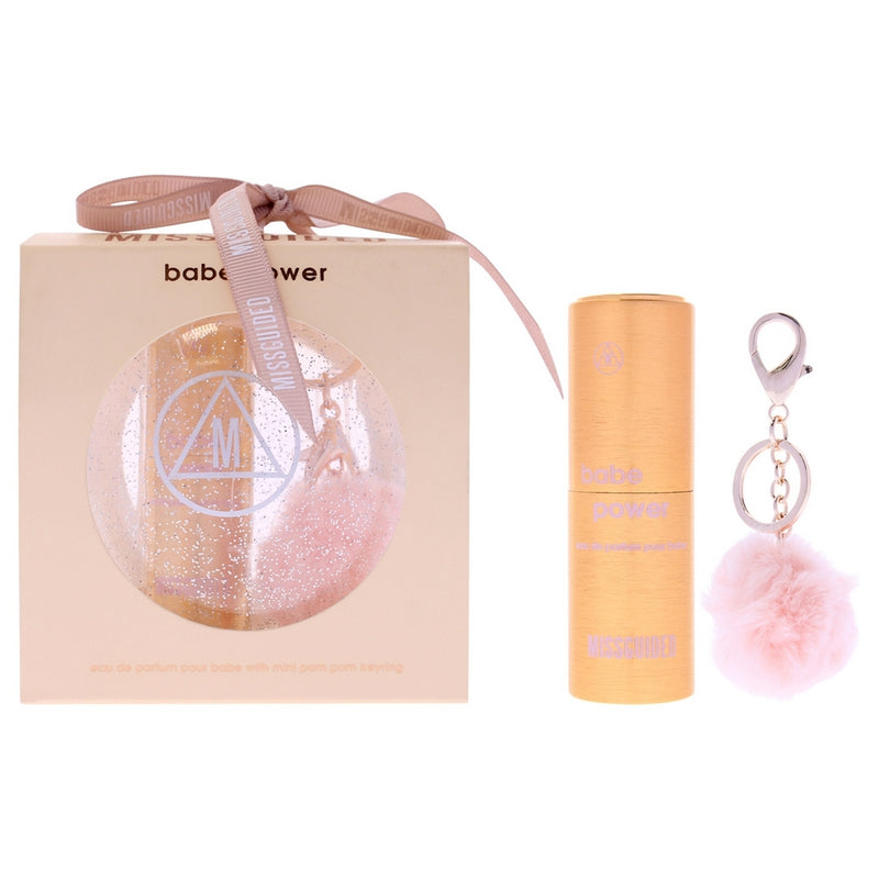 Babe Power by Missguided for Women - 2 Pc Mini Gift Set 10ml EDP Spray, Mini Pom Pom Keyring