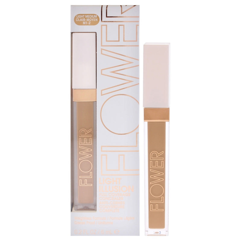 Light Illusion Full Coverage Concealer - M1-2 Light Medium by Flower Beauty for Women - 0.2 oz Concealer