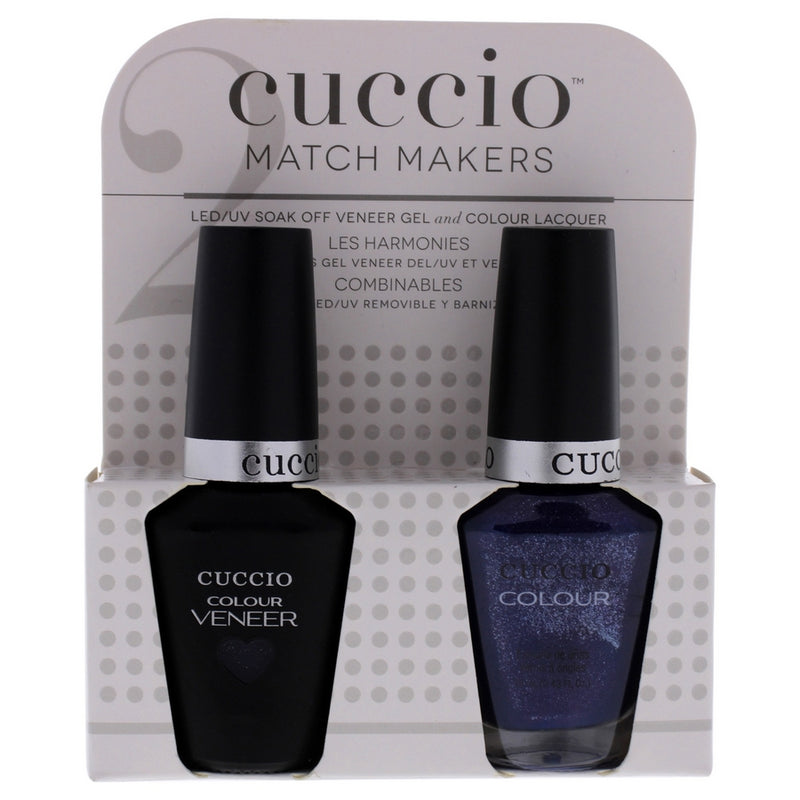 Match Makers Set - Purple Rain In Spain by Cuccio Colour for Women - 2 Pc 0.44oz Veneer Soak Of Gel Nail Polish, 0.43oz Colour Nail Polish