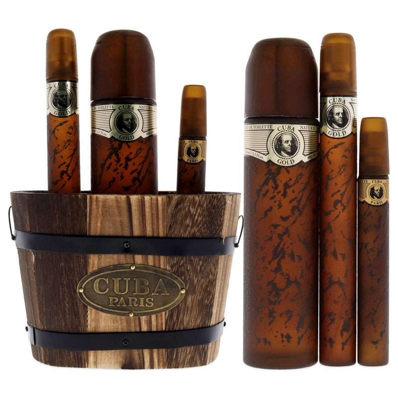 Cuba Gold by Cuba for Men - 3 Pc Gift Set 3.3oz EDT Spray, 1.18oz EDT Spray, 0.5oz EDT Spray