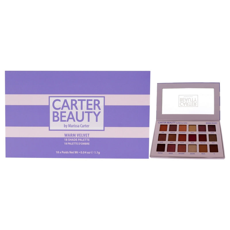 18 Shade Palette - Warm Velvet by Carter Beauty for Women - 0.72 oz Eye Shadow