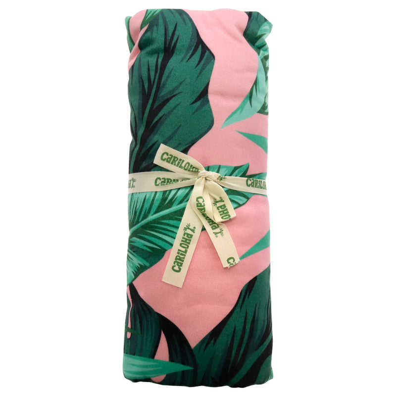 Cariloha Round Bamboo Beach Towel Palm Fern Unisex Gift Set
