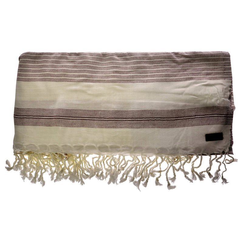 Cariloha Bamboo Beach Blanket Ecru Merlot Unisex Gift Set