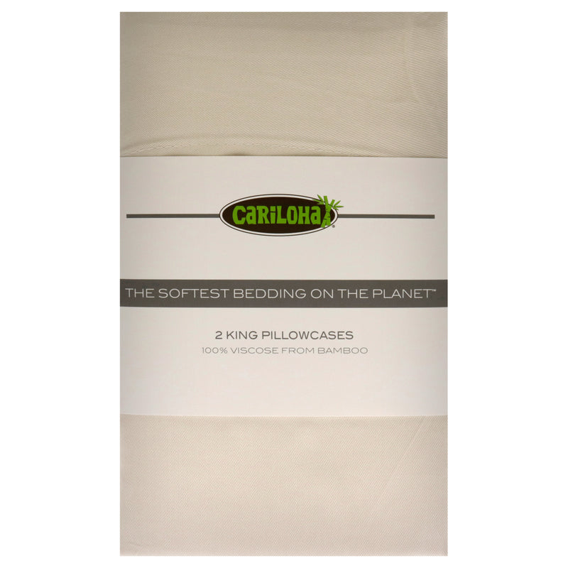 Cariloha Classic Bamboo Pillowcase Ivory-King Unisex Gift Set