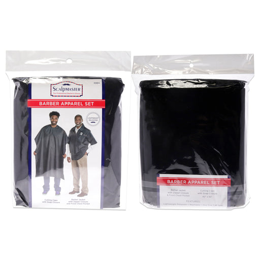Scalpmaster Barber Jacket And Cutting Cap Black Unisex Gift Set