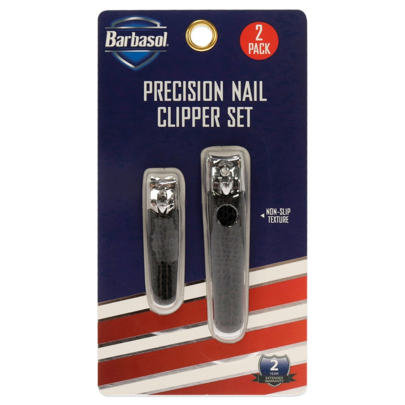 Precision Nail Clipper Kit by Barbasol for Men - 2 Pc Nail Clipper, Toe Clipper