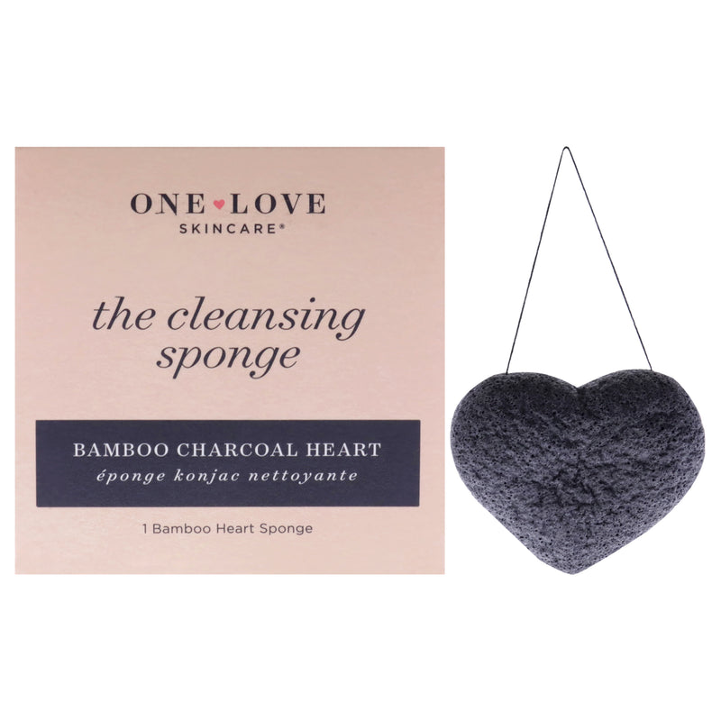 One Love Organics The Cleansing Sponge Bamboo Charcoal Heart Women's Gift Set