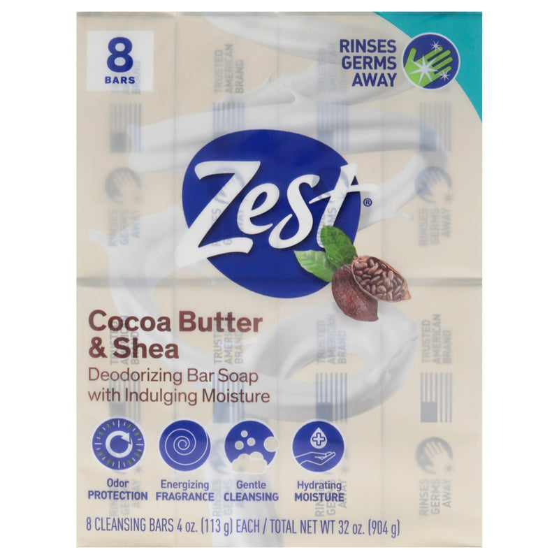 Zest Deodorant Bar Soap Cocoa Butter And Shea