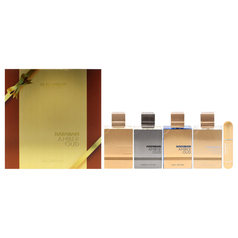 Al Haramain Amber Oud Collection (h B)(li Free)4pc (4x )(gold Bleu White Carbon) Unisex Eau De Parfum Gift Set