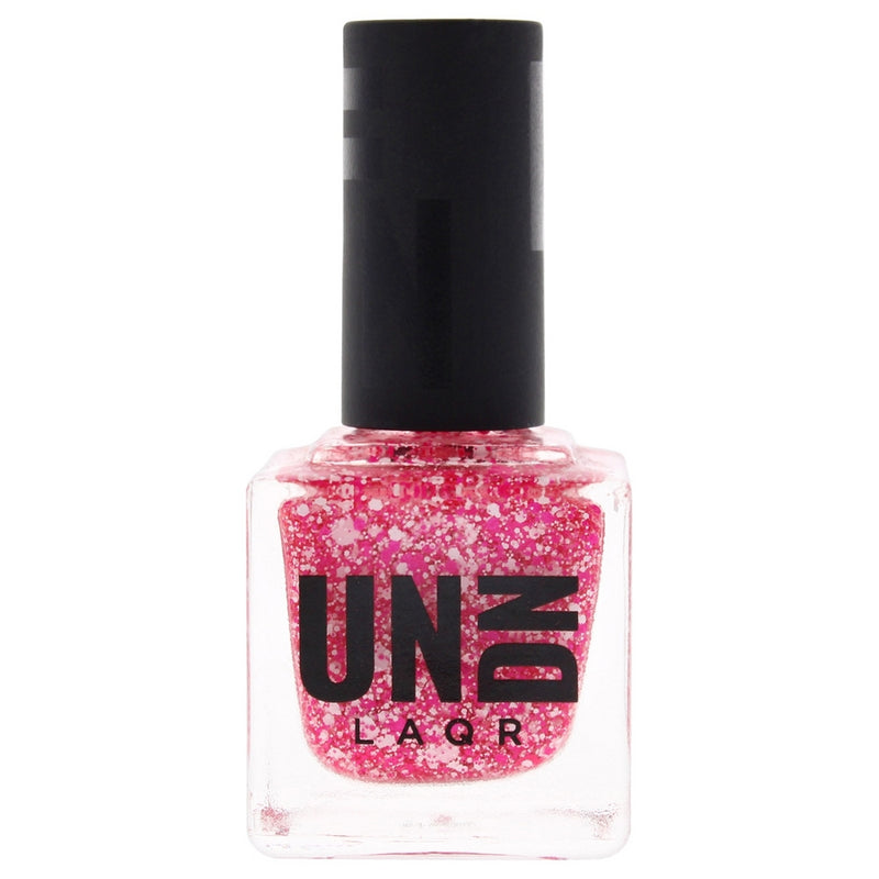 Vegan Nail Polish - 0206 Pink-White Splatter by UNDN for Women - 0.5 oz Nail Polish