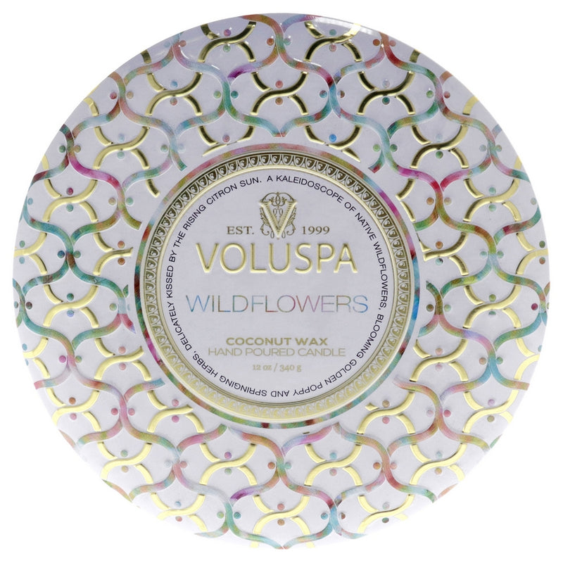 Maison Blanc Collection 3 Wick Tin Candle - Wildflowers by Voluspa for Unisex - 12 oz Candle