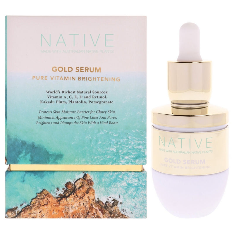 Native Gold Pure Vitamin Brightening Serum by Klara for Women - 1.01 oz Serum