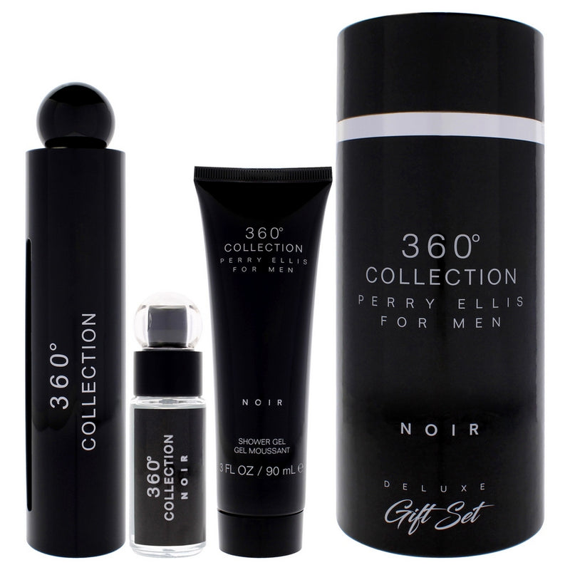 360 Black by Perry Ellis for Women - 3 Pc Gift Set 3.4oz EDP Spray, 0.25 EDP Spray (Mini), 3oz Shower Gel