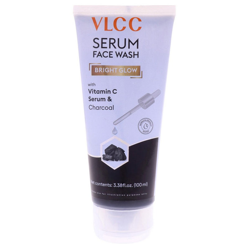 Bright Glow Serum Face Wash - Charcoal by VLCC for Unisex - 3.38 oz Cleanser