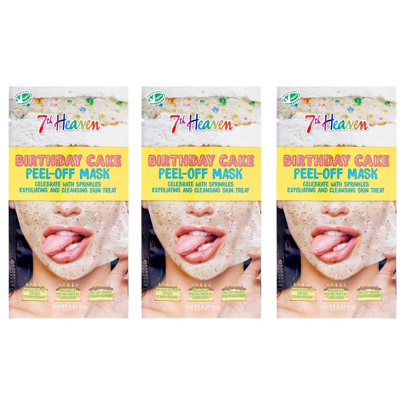 Birthday Cake Peel-Off Exfoliating Skincare by 7th Heaven for Women - 3 x 0.27 oz Mask
