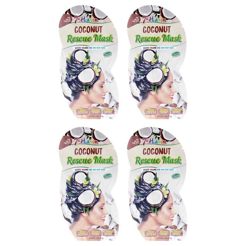 Coconut Hair and Root Rescue Mask by 7th Heaven for Women - 4 x 0.84 oz Mask