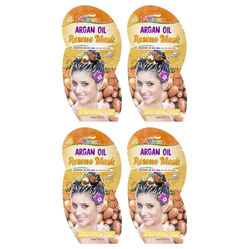 Argan Oil Hair and Root Rescue Mask by 7th Heaven for Women - 4 x 0.84 oz Mask