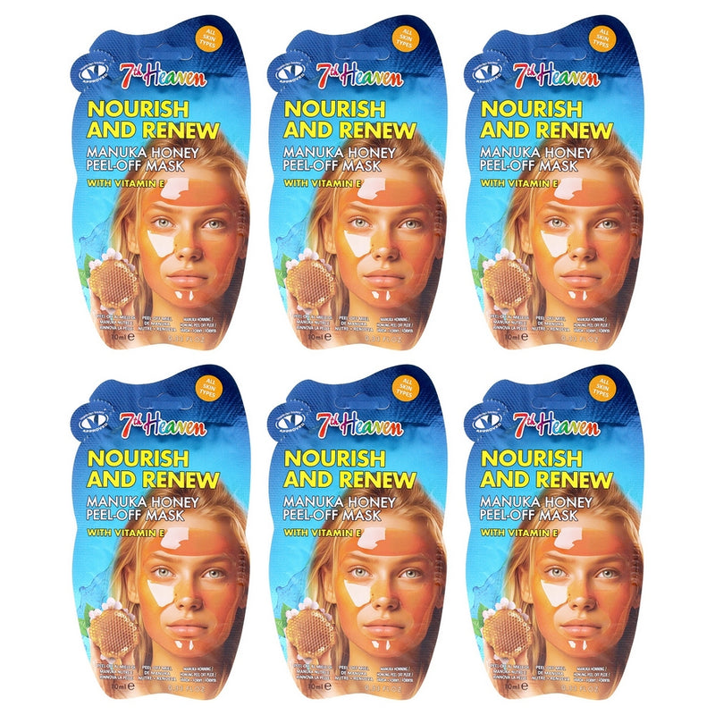 Manuka Honey Peel Off by 7th Heaven for Women - 6 x 0.33 oz Mask