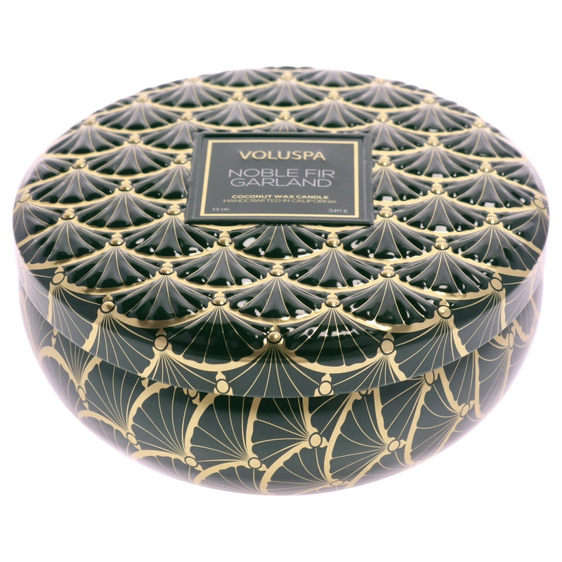 Holiday Collection 3 Wick Tin Candle - Noble Fir Garland by Voluspa for Unisex - 12 oz Candle