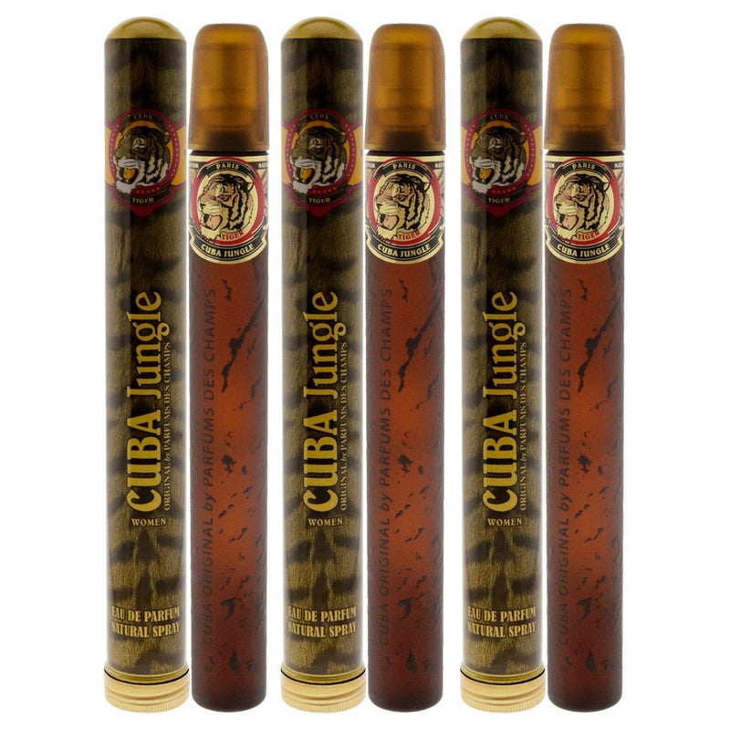 Cuba Jungle Tiger by Cuba for Women - 1.17 oz EDP Spray - Pack of 3