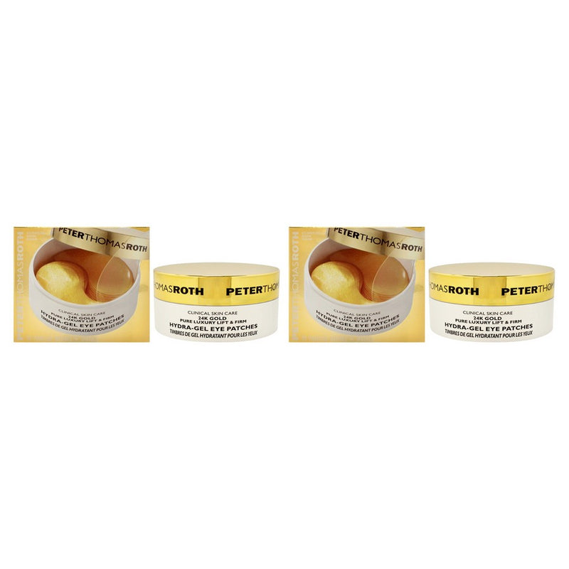 24K Gold Pure Luxury Lift & Firm Hydra-Gel Eye Patches by Peter Thomas Roth for Women - 60 Pc Patches + Spatula Eye Patches - Pack of 2