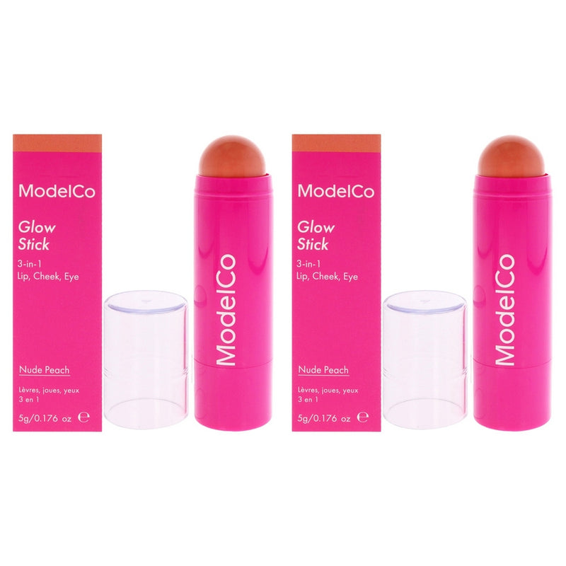 Glow Stick 3-In-1 - Nude Peach by ModelCo for Women - 0.176 oz Makeup - Pack of 2