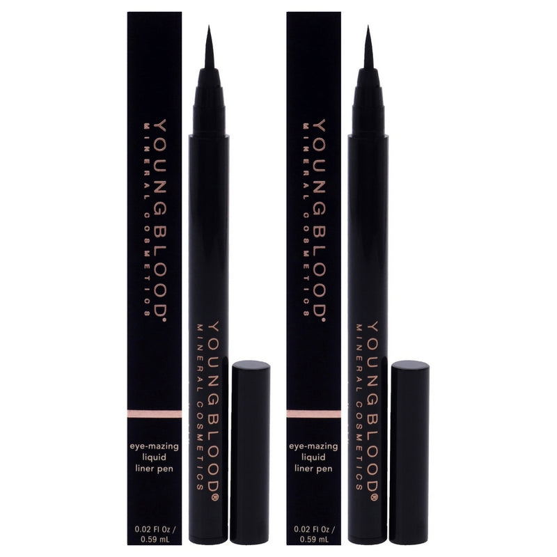 Eye-Mazing Liquid Liner Pen - Noir by Youngblood for Women - 0.02 oz Eyeliner - Pack of 2