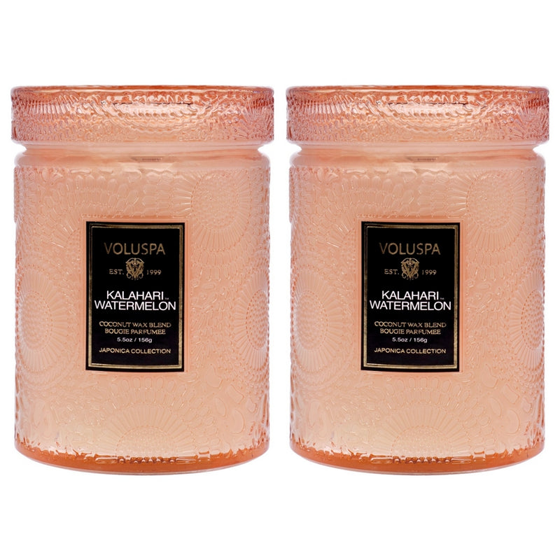 Japonica Collection Small - Kalahari Watermelon - Pack of 2 by Voluspa for Unisex - 5.5 oz Candle