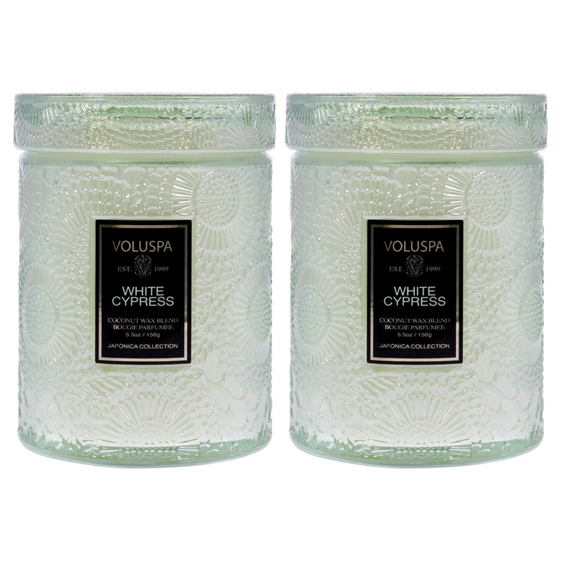 Japonica Collection Small - White Cypress - Pack of 2 by Voluspa for Unisex - 5.5 oz Candle