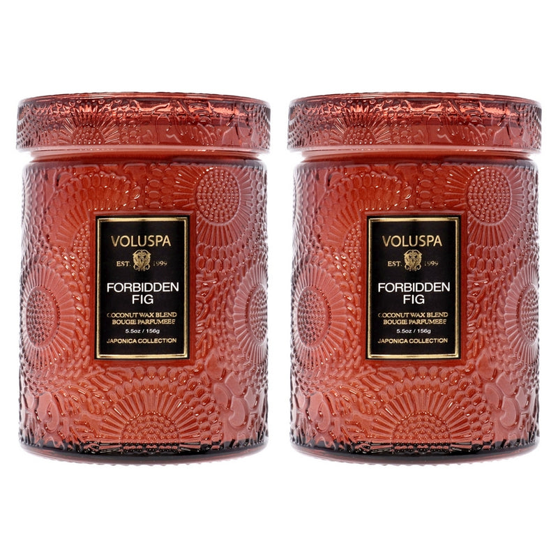 Japonica Collection Small - Forbidden Fig Kit by Voluspa for Unisex - 2 x 5.5 oz Candle