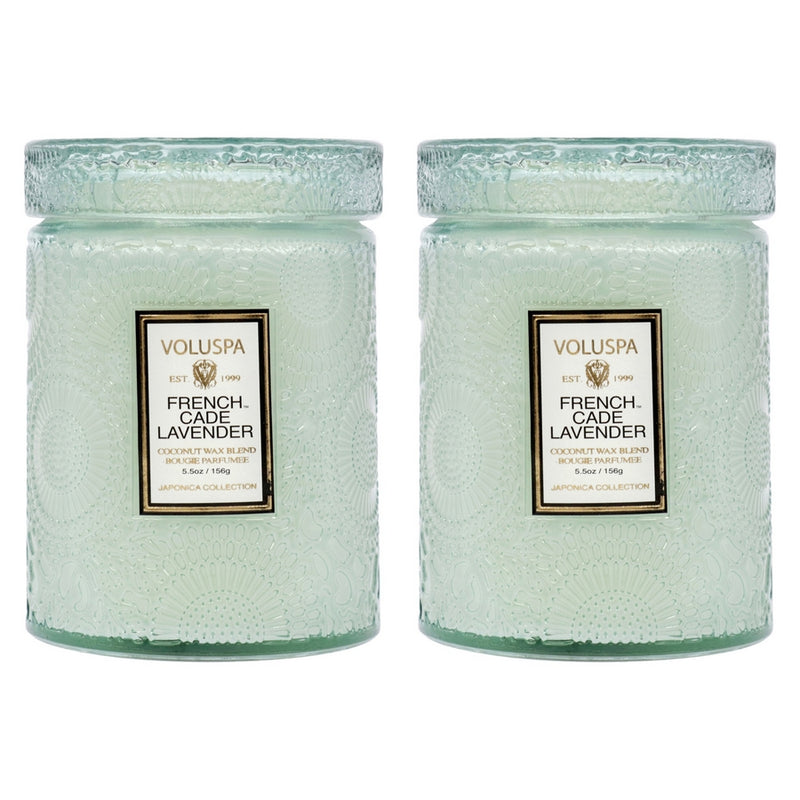 Japonica Collection Small - French Cade Lavender Kit by Voluspa for Unisex - 2 x 5.5 oz Candle