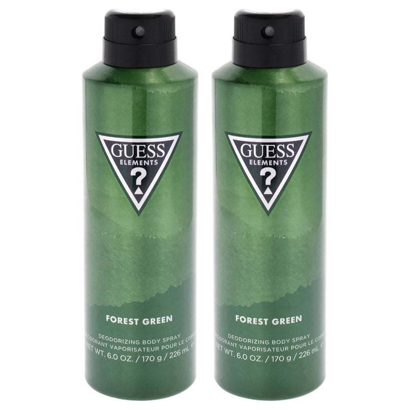 Guess Elements - Forest Green by Guess for Men - 6 oz Body Spray - Pack of 2