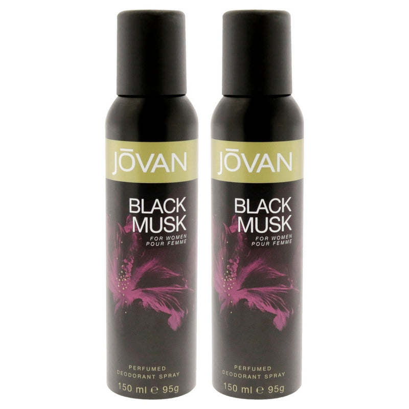 Black Musk by Jovan for Women - 5 oz Deodorant Spray - Pack of 2